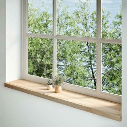 vidaXL Vensterbanken 2 st onbehandeld 140x25x2 cm massief eikenhout