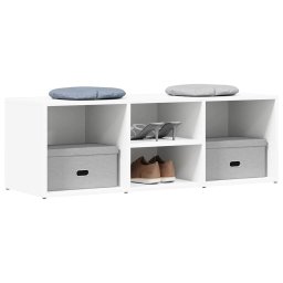 vidaXL Schoenenopbergbank 102x35x35 cm bewerkt hout wit