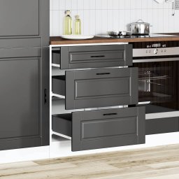 vidaXL Onderkast "Porto" Zwart Bewerkt Hout
