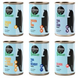 6x140g Mix 2 6 Soorten Cosma Nature Kattenvoer nat
