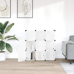 vidaXL Opbergkubus organizer met 9 kubussen en deuren transparant PP