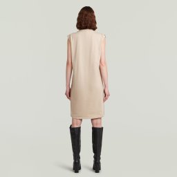 Seam Detail Loose Jurk - Beige - Dames