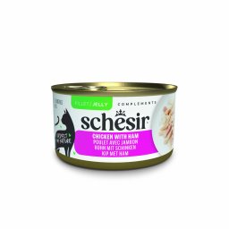 6x70g Schesir Supplementen in gelei kip met ham natvoer voor katten
