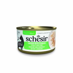 6x70g Schesir Supplementen in gelei tonijn met zeewier natvoer voor katten