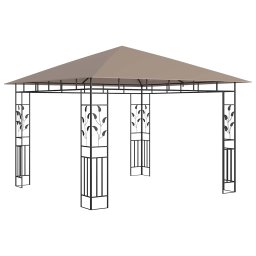 vidaXL Prieel met klamboe 3x3x2,73 m 180 g/m² taupe