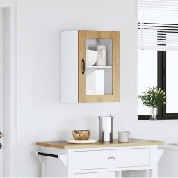 vidaXL Keukenbovenkast met glazen deur Porto artisanaal eikenkleur