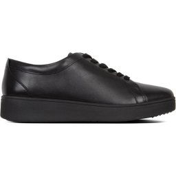 FitFlop - maat 41- Leren Rally Sneakers - Sneakers - ZWART