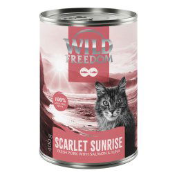 6x400g Wild Freedom Red Meat Scarlet Sunrise Varkensvlees, zalm Tonijn natvoer voor katten