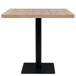 vidaXL Bistrotafel vierkant 80x80x75 cm MDF en staal eikenkleur