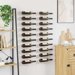 vidaXL Wijnrekken 2 st voor 10 flessen wandmontage metaal wit