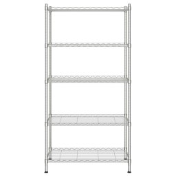 vidaXL Opbergrek 5-laags 250 kg 90x35x180 cm chroomkleurig