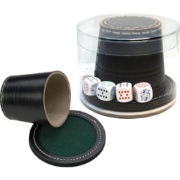 Pokerbeker met Pokerstenen Leer (9 cm)