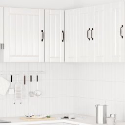 vidaXL Keukenwandhoekkast Porto bewerkt hout hoogglans wit