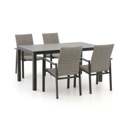 + 15% kassakorting | Manifesto Villongo/Menzano 160cm dining tuinset 5-delig stapelbaar - Laagste prijsgarantie!