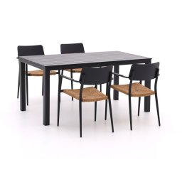 + 15% kassakorting | Bellagio Cino/Menzano 160cm dining tuinset 5-delig stapelbaar - Laagste prijsgarantie!