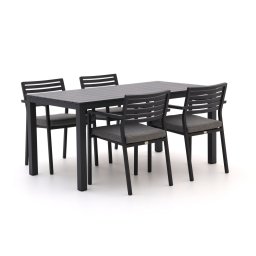 + 15% kassakorting | Bellagio Rumo/Menzano 160cm dining tuinset 5-delig stapelbaar - Laagste prijsgarantie!