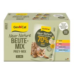 12x85g GimCat Near Nature proefverpakking mix (4 soorten) nat kattenvoer