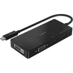 Belkin USB-C multipoort videoadapter (HDMI, VGA, Displayport, DVI) - Zwart