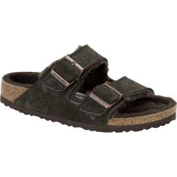 Birkenstock Arizona VL Lammfell Narrow Unisex Pantoffels - Mocha - Maat 38