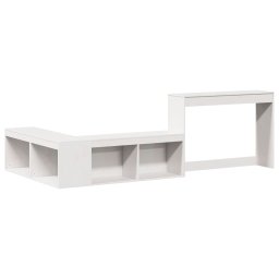 vidaXL Nachtkastje met bureau wit 232x122x75 cm massief grenenhout
