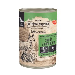 Voordeelverpakking 24x400g Wiejska Zagroda Dog Hert met Konijn natvoer voor honden