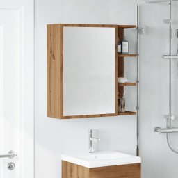 vidaXL Badkamerspiegelkast 62,5x20,5x64 cm bewerkt hout artisan eiken