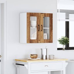 vidaXL Keukenbovenkast met glazen deur Lucca bewerkt hout oud houtkleurig