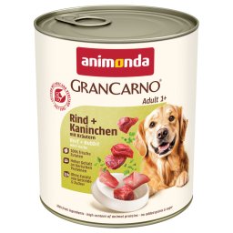 Voordeelpakket animonda GranCarno Original Adult 12 x 800 g - Rundvlees + Konijn met Kruiden
