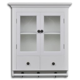 vidaXL Keukenbovenkast met glazen deur hout wit