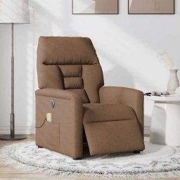 vidaXL Massagestoel elektrisch verstelbaar stof bruin