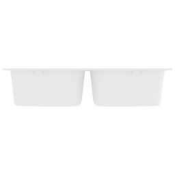 vidaXL Keukenwasbak Kwarts en hars 76 x 48 x 30 cm Wit
