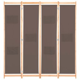 vidaXL Kamerscherm met 4 panelen 160x170x4 cm stof bruin