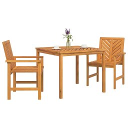 vidaXL Tuin eettafelset 3 st Bruin Massief Acaciahout