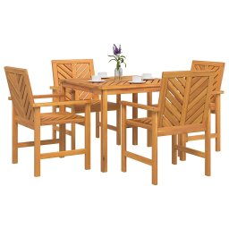 vidaXL Tuin eettafelset 5 st Bruin 90 x 90 x 74 cm Massief Acaciahout