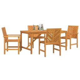 vidaXL Tuin eettafelset 5 st Bruin 150 x 90 x 74 cm Massief Acaciahout