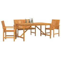 vidaXL Tuin eettafelset 4 st Bruin Massief Acaciahout