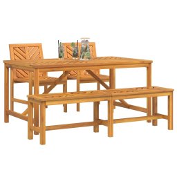 vidaXL Tuin eettafelset 4 st Bruin Massief Acaciahout