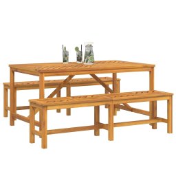 vidaXL Tuin eettafelset 3 st Bruin 150 x 90 x 74 cm Massief Acaciahout