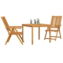vidaXL Tuin eettafelset 3 st Bruin Massief Acaciahout