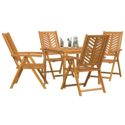 vidaXL Tuin eettafelset 5 st Bruin 90 x 90 x 74 cm Massief Acaciahout