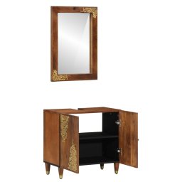 vidaXL Badkamerkastenset 2 st Honingbruin 62 x 33 x 58 cm