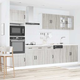 vidaXL 7-delige Keukenkastenset Kalmar bewerkt hout grijs sonoma eiken