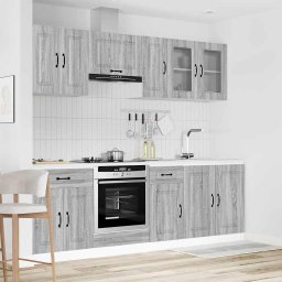vidaXL 8-delige Keukenkastenset Kalmar bewerkt hout grijs sonoma eiken