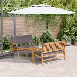 vidaXL Tuinbankenset 3 st 4-Aantal zitplaatsen Bruin