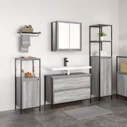 vidaXL Badkamermeubelset 3 st Grijs Sonoma 90 x 34,5 x 60 cm