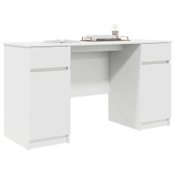 vidaXL Bureau Wit 140 x 49 x 76 cm Bewerkt hout