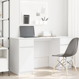 vidaXL Bureau Wit Bewerkt hout 140 x 49 x 76 cm