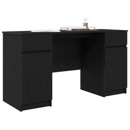 vidaXL Bureau Zwart eiken 140 x 49 x 76 cm Bewerkt hout