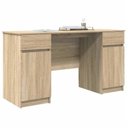 vidaXL Bureau Sonoma eiken 140 x 49 x 76 cm Bewerkt hout