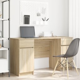 vidaXL Bureau Sonoma eiken Bewerkt hout 140 x 49 x 76 cm